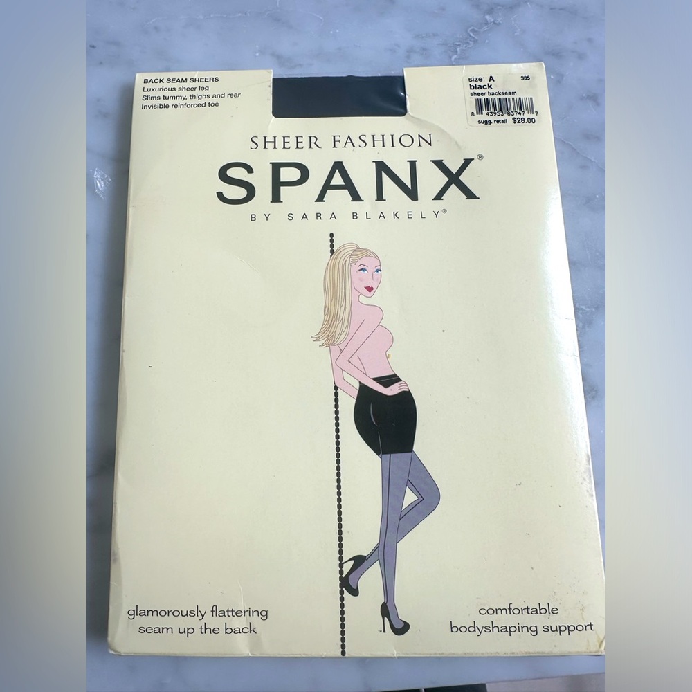 SPANX back seem sheers size A in black New with Tags.